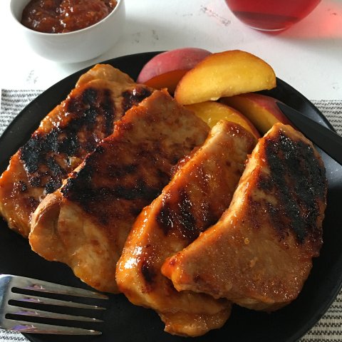 Peach BBQ Pork Chops